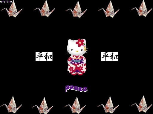 peace crane kitty