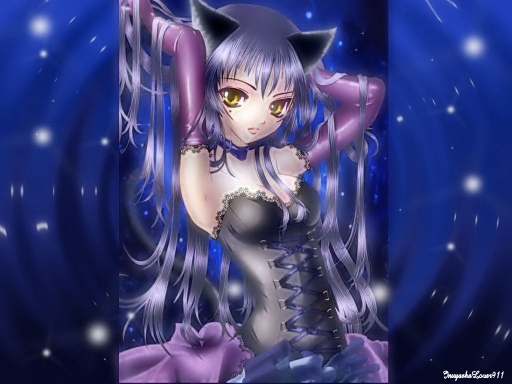 Blue Kitty Girl N Stuff