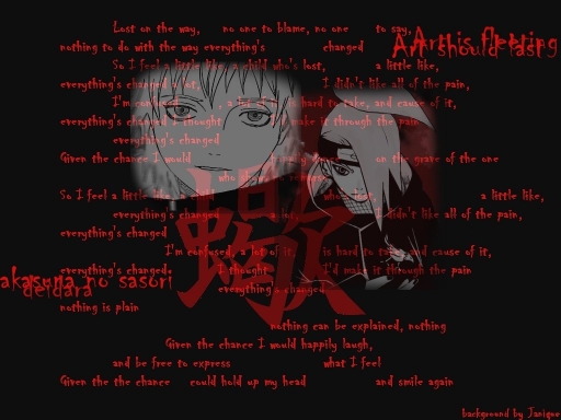 deidara wallpaper. A Sasori/Deidara wallpaper.